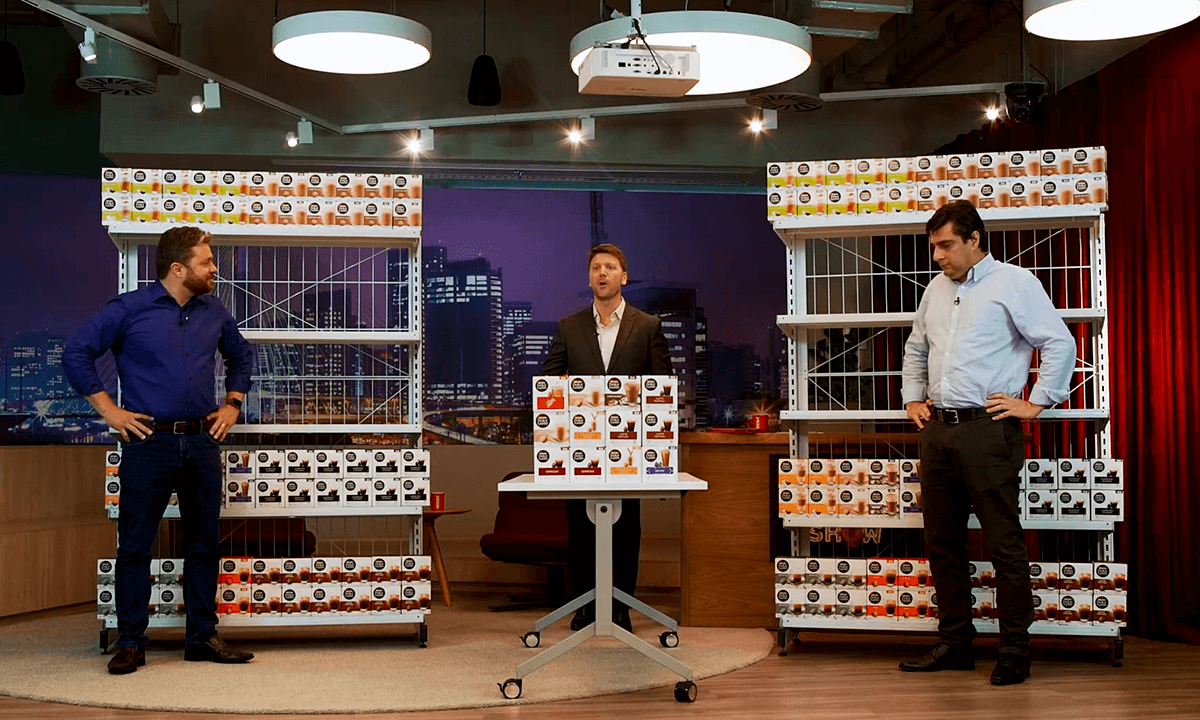 Foto da campanha Café com Late Show | Nescafé